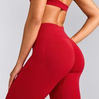 EffortlessLift™ Seamless Leggings with Gray Logo | Fiery Red