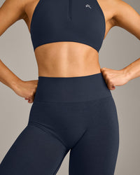 EffortlessLift™ Seamless Leggings with Grey Logo | True Blue