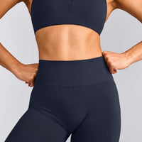 EffortlessLift™ Seamless Leggings with Gray Logo | True Blue