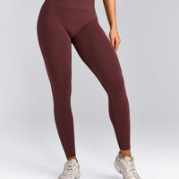 EffortlessLift™ Seamless Leggings with Grey Logo | Velvet Mocha