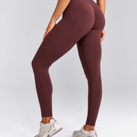 EffortlessLift™ Seamless Leggings with Grey Logo | Velvet Mocha