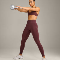 EffortlessLift™ Seamless Leggings with Grey Logo | Velvet Mocha