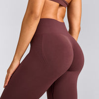 EffortlessLift™ Seamless Leggings with Grey Logo | Velvet Mocha