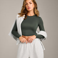 Mellow™ Motion Crew Neck Long Sleeve Mid Top | Dark Khaki