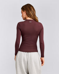 Mellow™ Motion Crew Neck Long Sleeve Top | Light Velvet Mocha