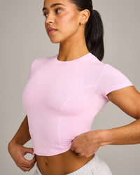 Mellow™ Motion Crew Neck Mid Top | Chalk Pink