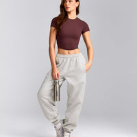 Mellow™ Motion Crew Neck Mid Top | Light Velvet Mocha