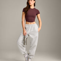 Mellow™ Motion Crew Neck Mid Top | Light Velvet Mocha