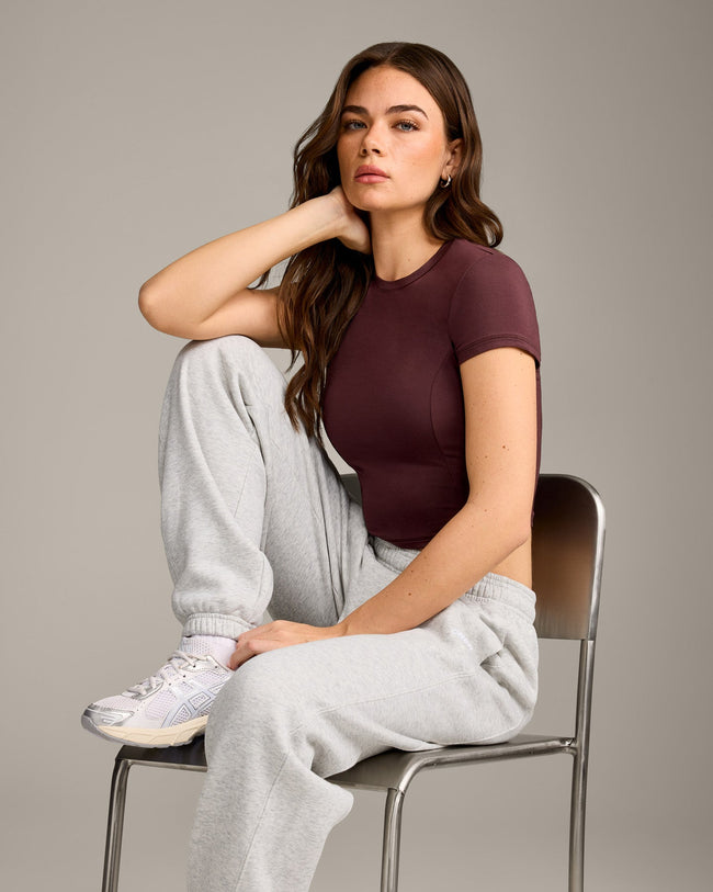 Mellow™ Motion Crew Neck Mid Top | Light Velvet Mocha