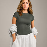 Mellow™ Motion Crew Neck Top | Dark Khaki