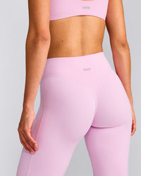 SoftMotion™ Flared Pants with Gray Logo | Chalk Pink