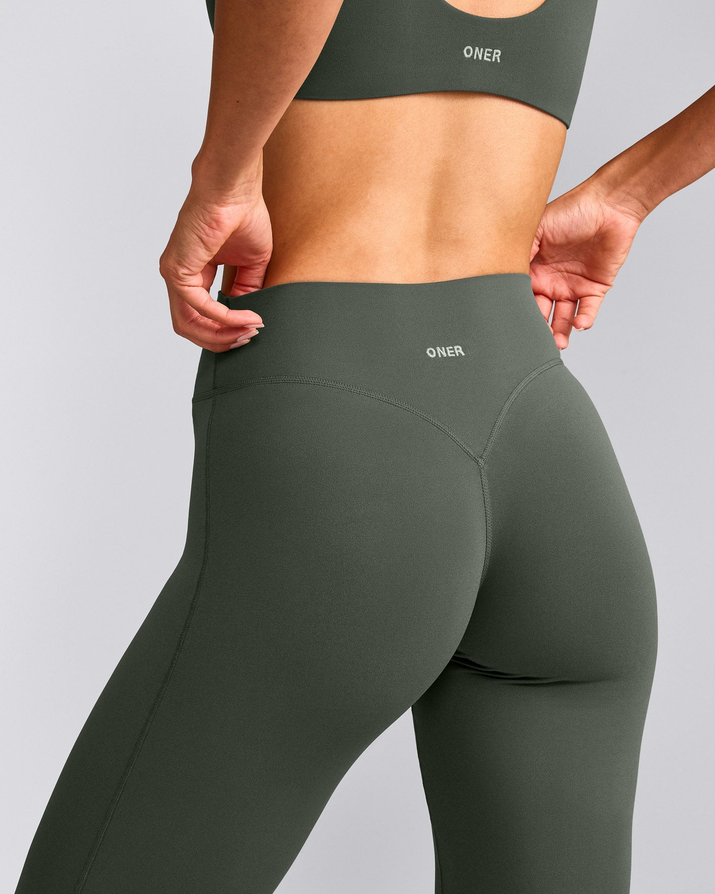 SoftMotion™ Flared Bottoms with Grey Logo | Dark Khaki