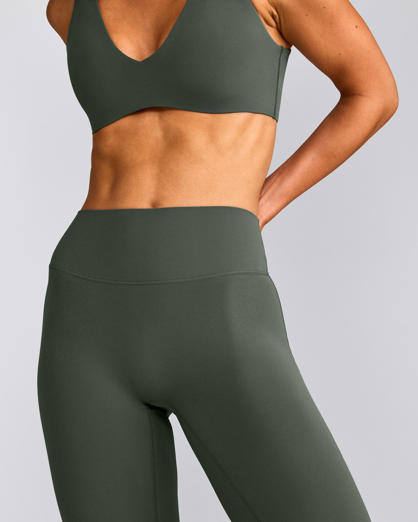 SoftMotion™ Flared Bottoms with Grey Logo | Dark Khaki