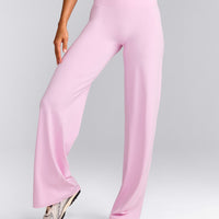SoftMotion™ Straight Leg Bottoms with Grey Logo | Chalk Pink