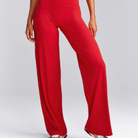 SoftMotion™ Straight Leg Bottoms with Grey Logo | Fiery Red