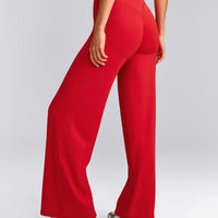 SoftMotion™ Straight Leg Bottoms with Grey Logo | Fiery Red