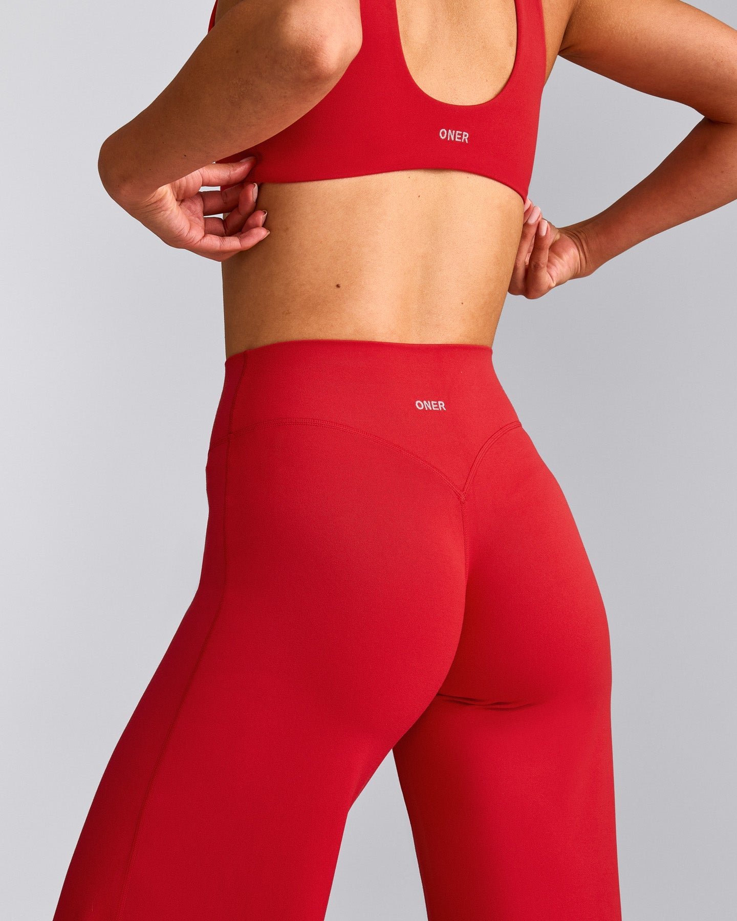 SoftMotion™ Straight Leg Bottoms with Grey Logo | Fiery Red