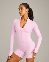 SoftMotion™ Mid Jacket with Grey Logo | Chalk Pink