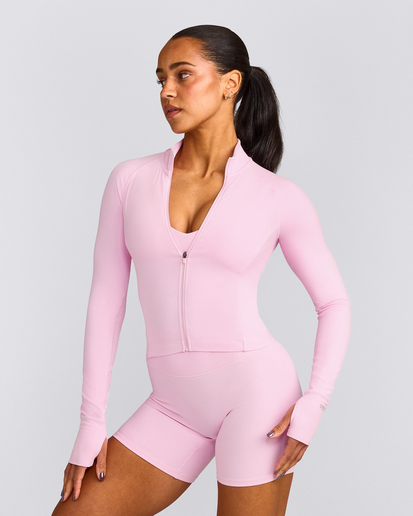 SoftMotion™ Mid Jacket with Grey Logo | Chalk Pink