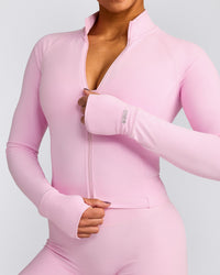 SoftMotion™ Mid Jacket with Grey Logo | Chalk Pink