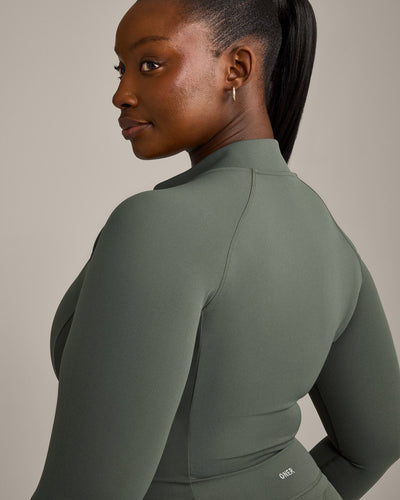 SoftMotion™ Mid Jacket with Grey Logo | Dark Khaki