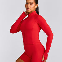 SoftMotion™ Mid Jacket with Grey Logo | Fiery Red