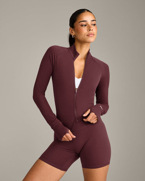 Oner Modal SoftMotion™ Mid Jacket with Grey Logo | Velvet Mocha