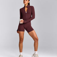 SoftMotion™ Mid Jacket with Grey Logo | Velvet Mocha