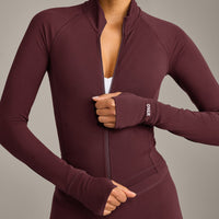 SoftMotion™ Mid Jacket with Grey Logo | Velvet Mocha