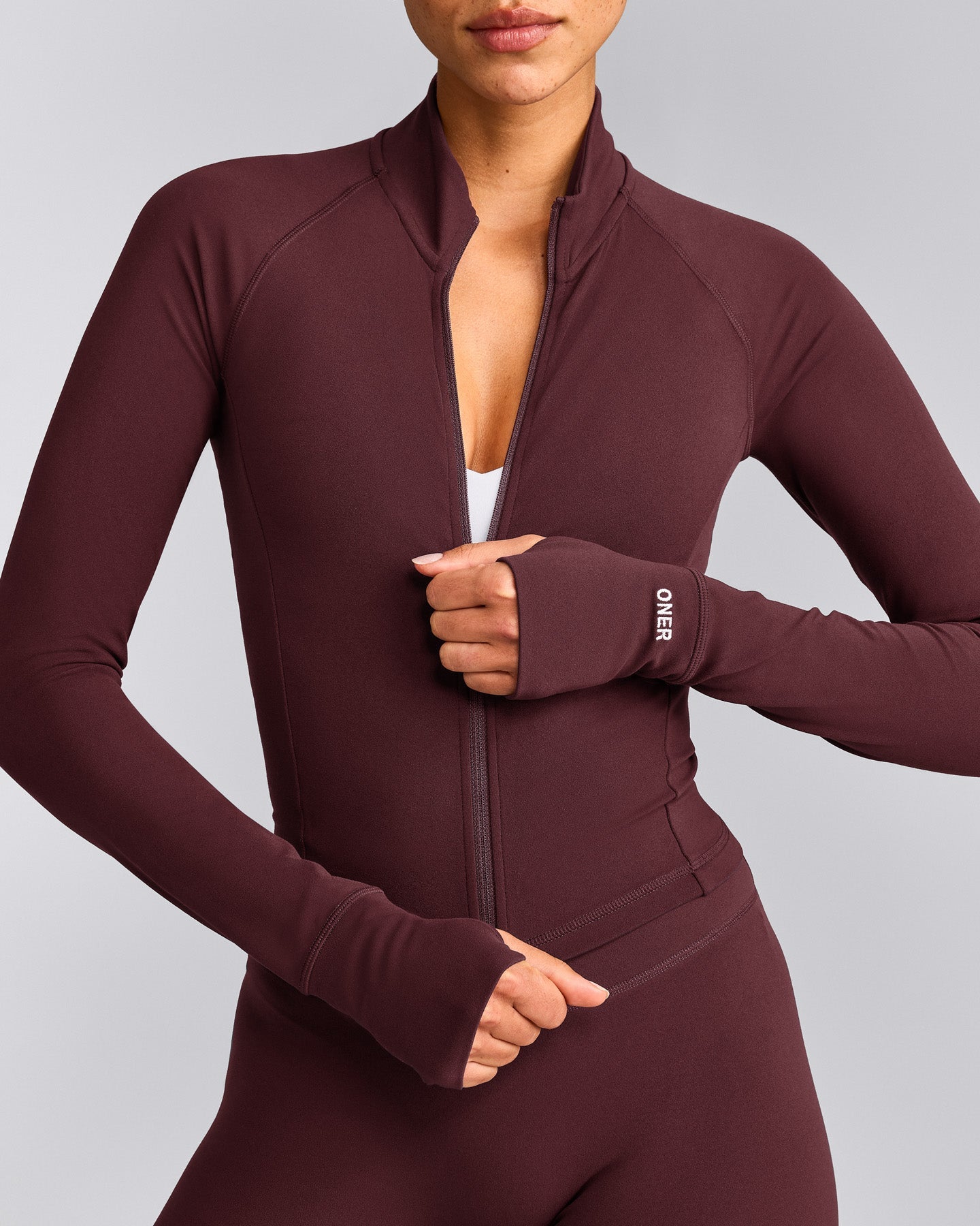 SoftMotion™ Mid Jacket with Grey Logo | Velvet Mocha