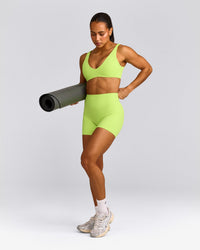 SoftMotion™ Scoop Back Bralette with Grey Logo | Citrus Green