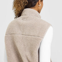 Fleece Gilet with Chest Pocket | Warm Sand