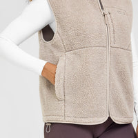 Fleece Gilet with Chest Pocket | Warm Sand