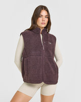 Fleece Gilet with Chest Pocket | Umber Brown