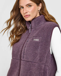 Fleece Gilet with Chest Pocket | Vintage Purple