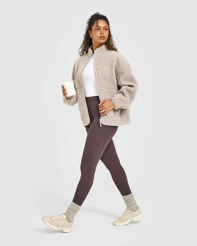 Fleece Jacket with Chest Pocket | Warm Sand