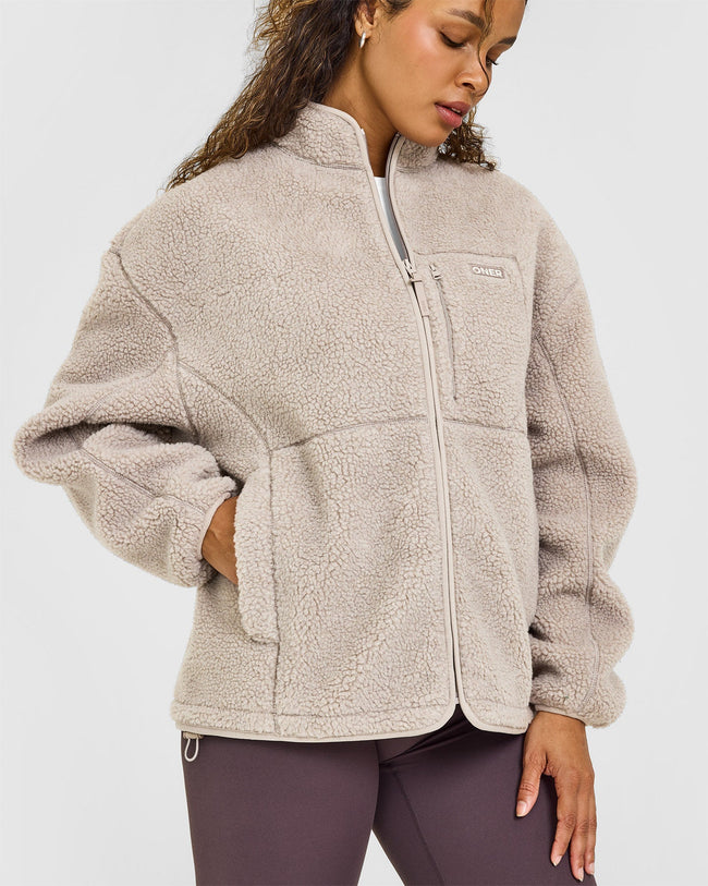 Fleece Jacket with Chest Pocket | Warm Sand