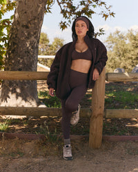 Fleece Jacket with Chest Pocket | Umber Brown