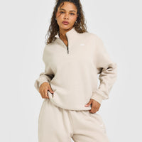 Foundations Oversized 1/4 Zip Sweatshirt | Sand