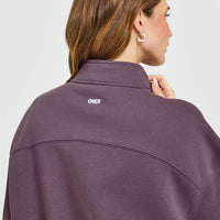 Foundations Oversized 1/4 Zip Sweatshirt | Vintage Purple