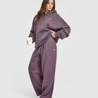 Foundations Oversized Straight Leg Joggers | Vintage Purple