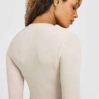 Mellow™ Rib Long Sleeve Cardigan | Sand