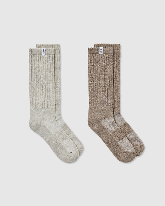 Slouchy Socks 2 Pack | Umber Brown/ Sand