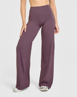 SoftMotion™ Straight Leg Bottoms with White Logo | Vintage Purple