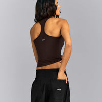 Fitted Cotton Racer Tank | 70% Cocoa