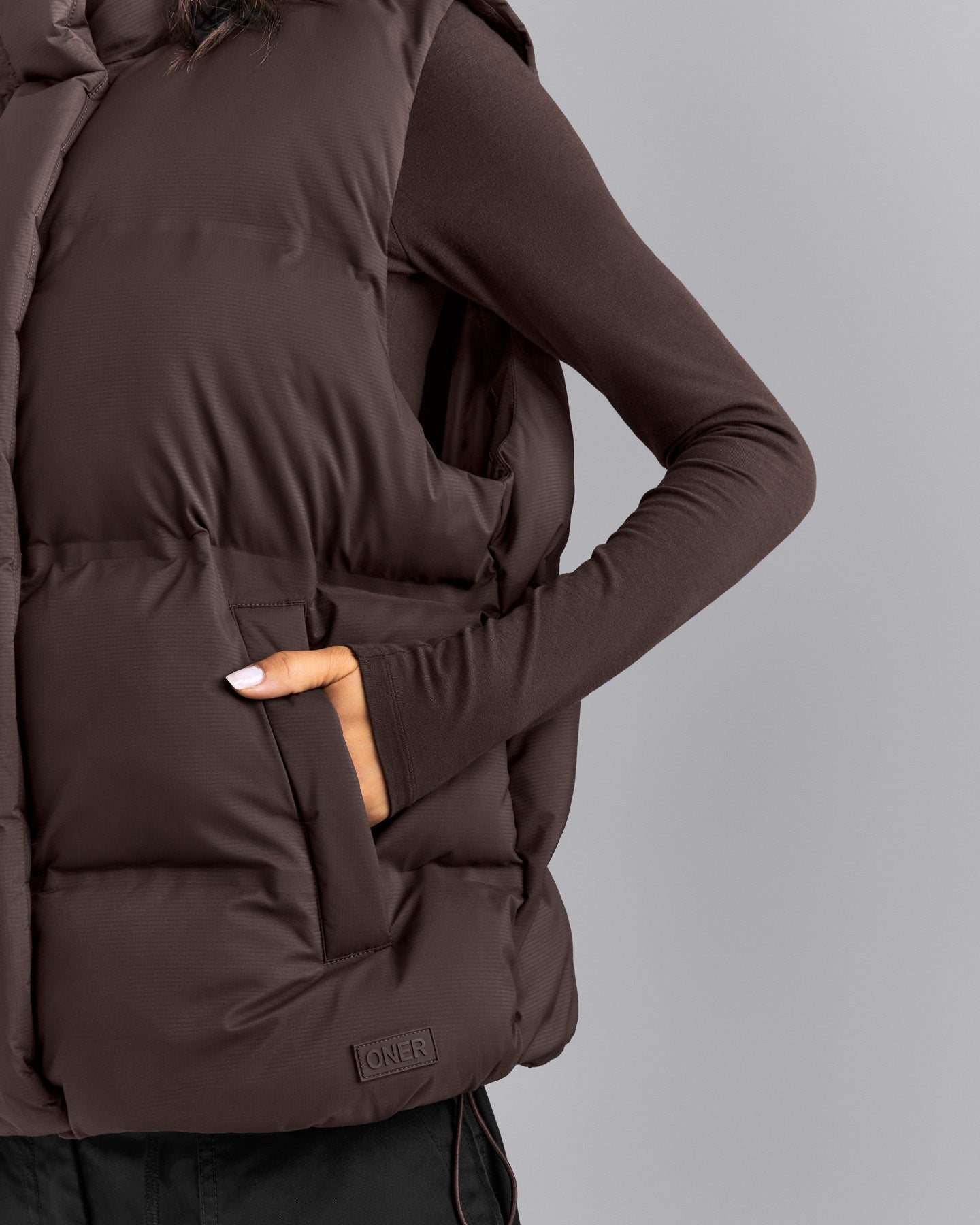 Oversized Puffer Vest | 70% Cocoa