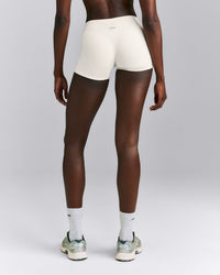 SoftMotion™ Double Layer Mid Rise Micro Shorts 4" | Marshmallow White