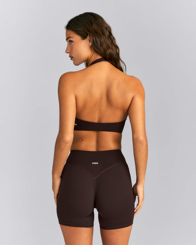 SoftMotion™ Minimal Halter Neck Bralette | 70% Cocoa