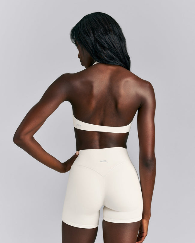 SoftMotion™ Minimal Halter Neck Bralette | Marshmallow White
