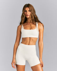 SoftMotion™ Soft Square Neck Sports Bra | Marshmallow White